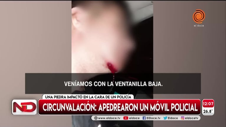 Circunvalación: apedrearon un móvil policial 