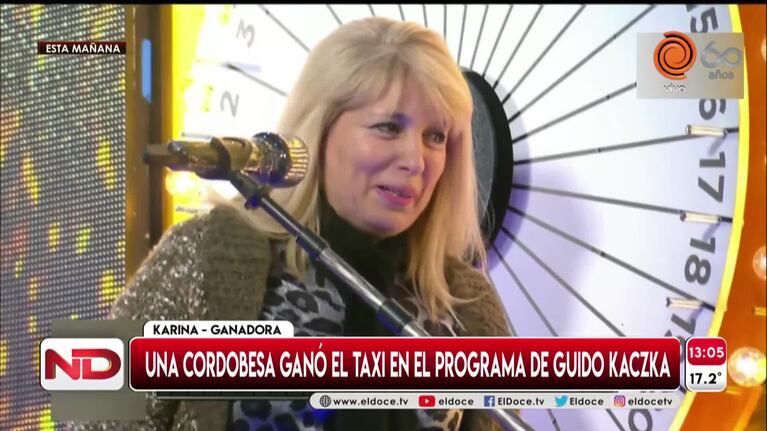 Karina, la cordobesa que ganó el taxi en lo de Guido