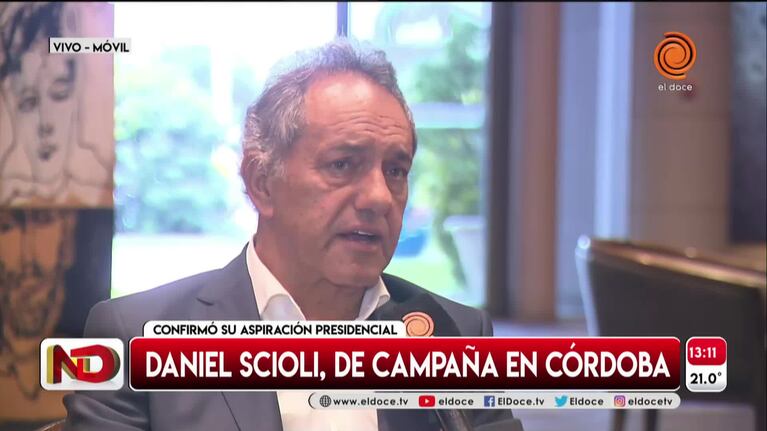 Scioli y su candidatura: "Yo la tengo muy clara, sé lo que hay que hacer"