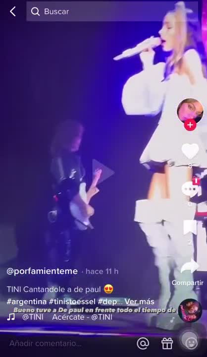 Tini le cantó a De Paul en su show en Mendoza