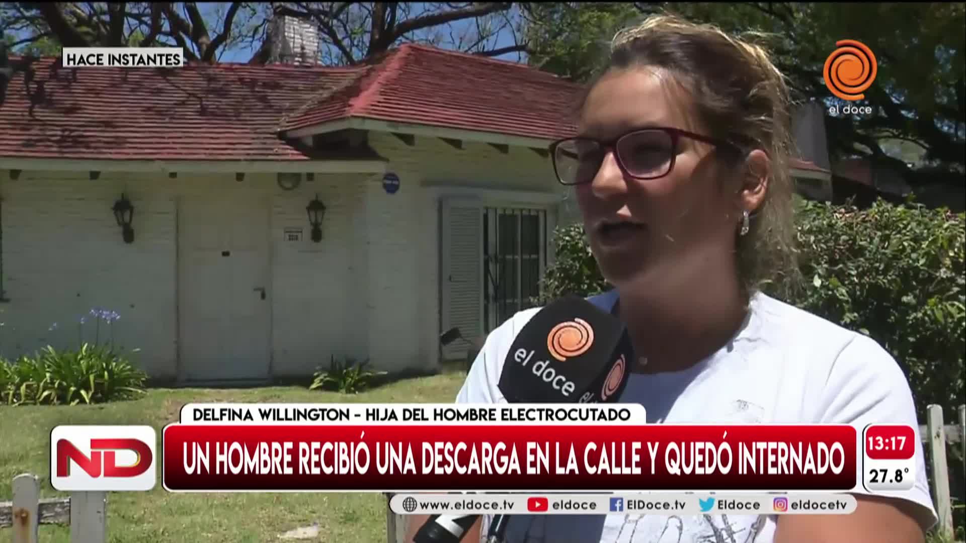 "Fue un milagro", expresó la hija del hombre que sufrió la descarga eléctrica 