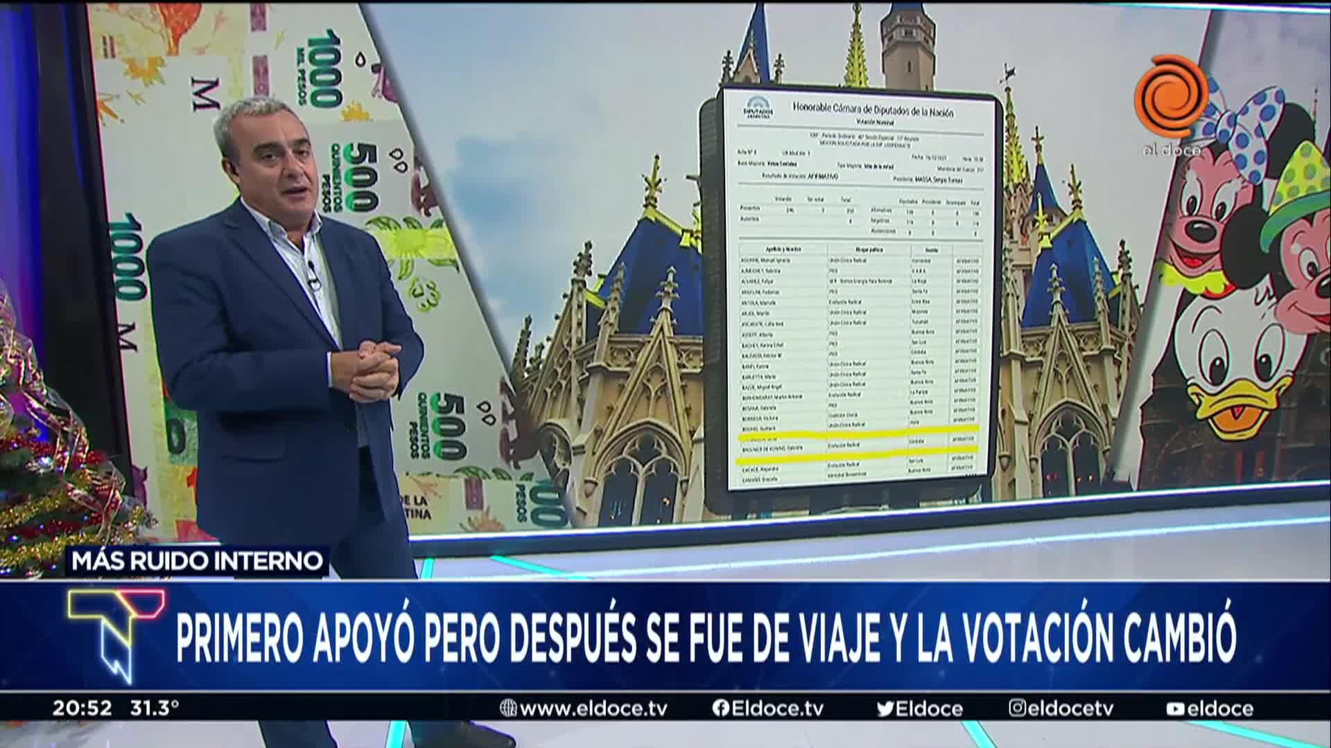 Brouwer había votado para que se realice la sesión a la que faltó