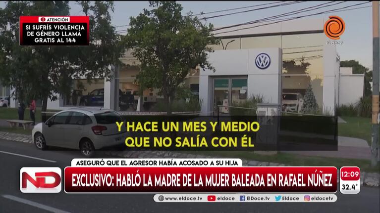 Habló la mamá de la joven baleada frente a la concesionaria