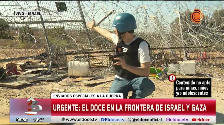 El Doce recorrió la frontera de Gaza e Israel y sorprendieron explosiones