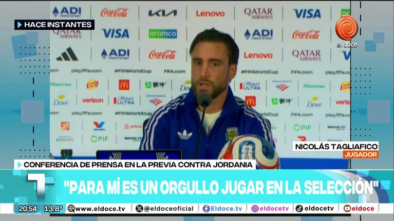 Nicolás Tagliafico en conferencia de prensa