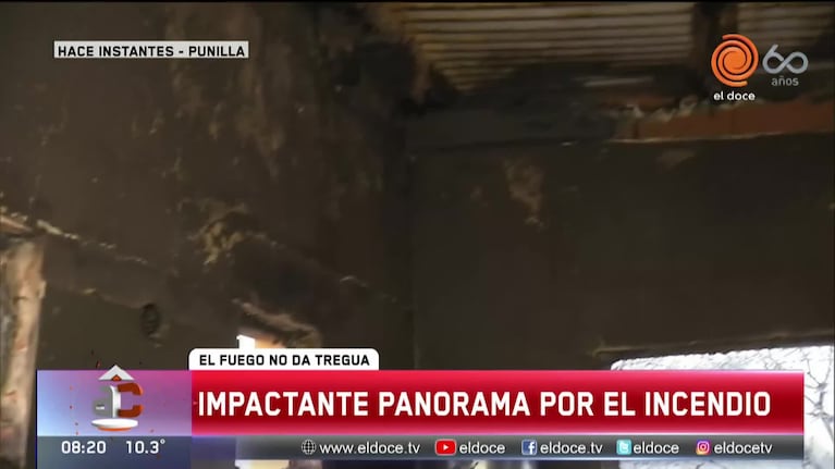 El incendio desde el aire: el panorama en Punilla