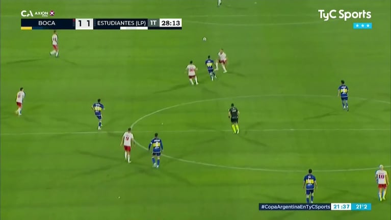 El gol de Merentiel y el 1 a 1 de Boca a Estudiantes