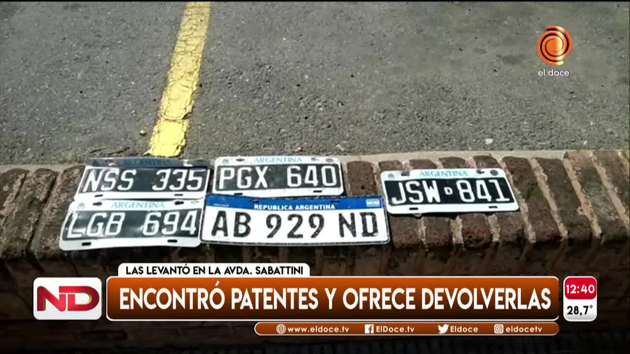 Encontró patentes y busca a sus dueños para devolverlas