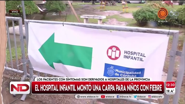 El Hospital Infantil armó carpas para atender a niños con fiebre