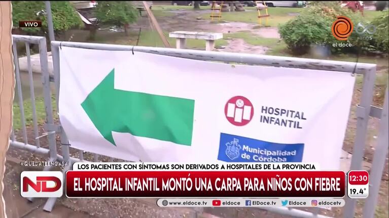 El Hospital Infantil armó carpas para atender a niños con fiebre