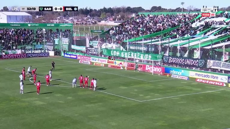 Sarmiento marcó el 1 a 0 ante Belgrano de penal
