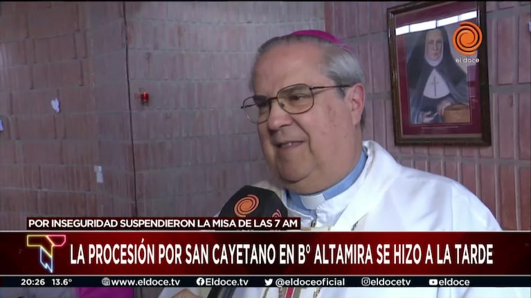 La procesión de San Cayetano se hizo a la tarde por la inseguridad