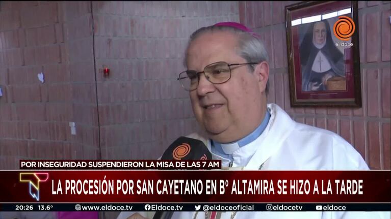 La procesión de San Cayetano se hizo a la tarde por la inseguridad