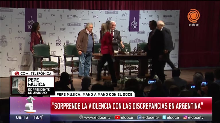 Pepe Mujica en Arriba Córdoba: su susto de salud y la grieta argentina