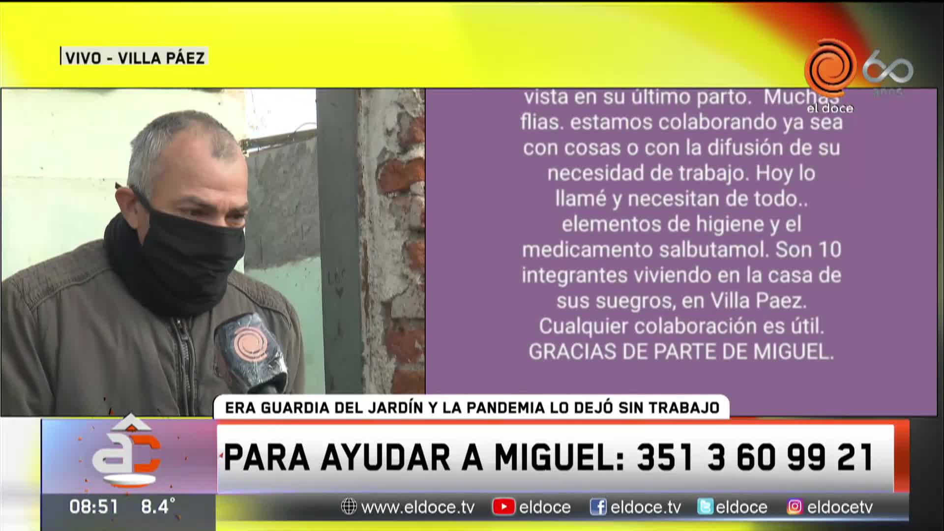 El guardia de un jardín pide ayuda para conseguir trabajo