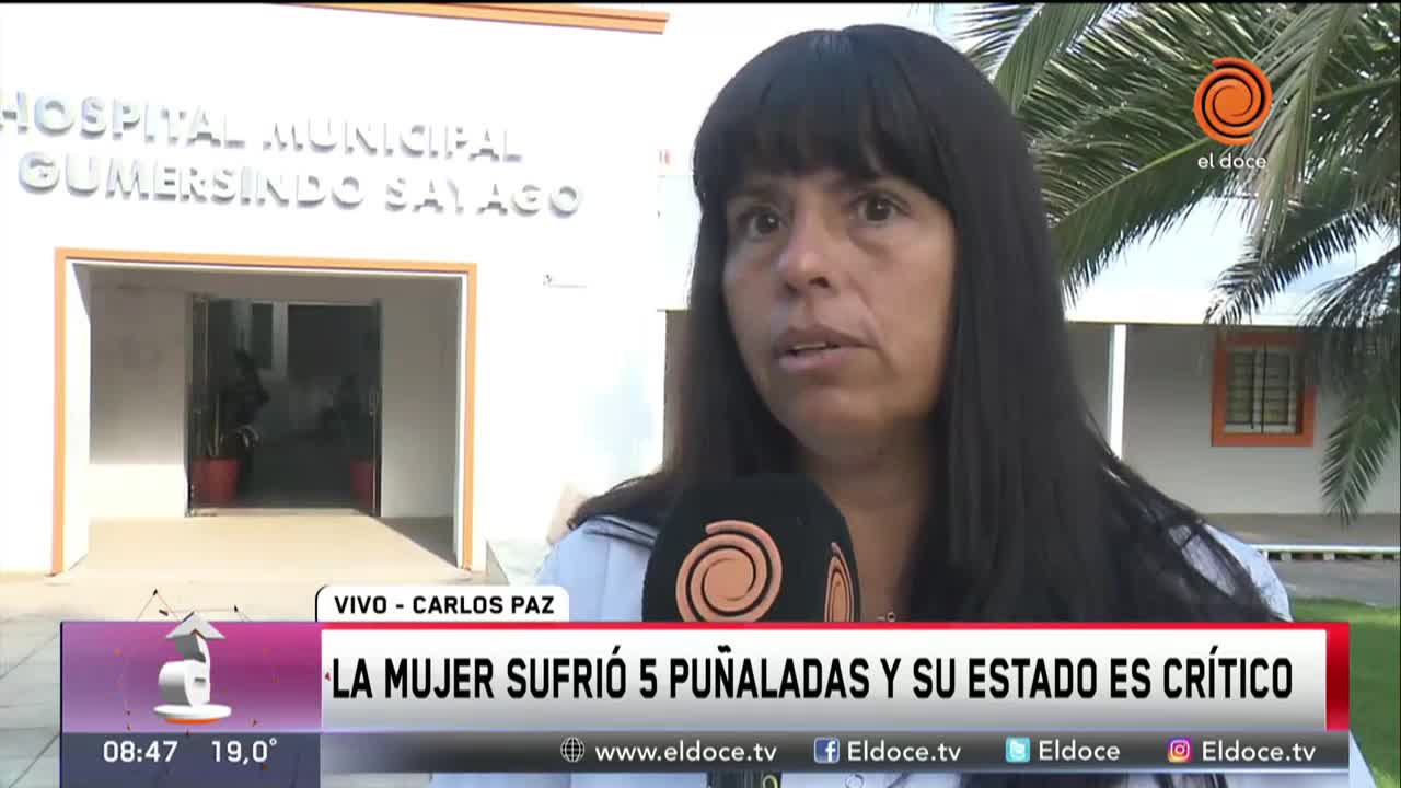 Mujer apuñalada en estado crítico