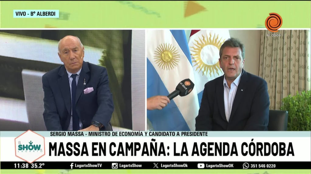 Massa en El Show del Lagarto: campaña en Córdoba y el FMI