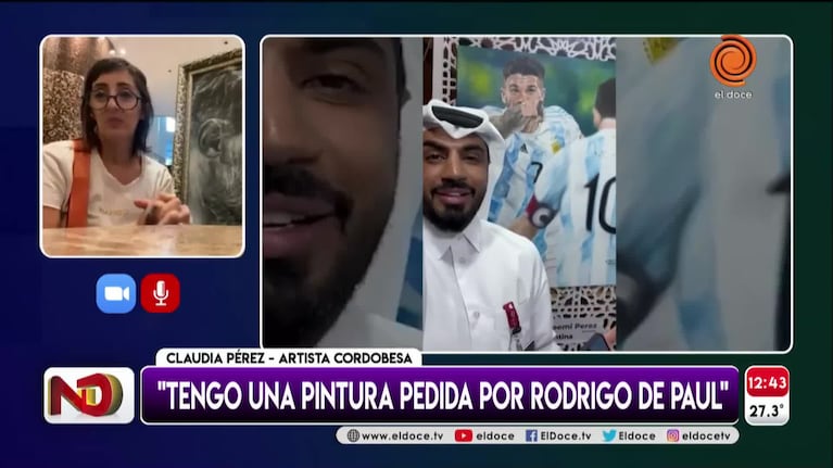 La artista cordobesa que pintó a Messi vive un sueño único en Qatar