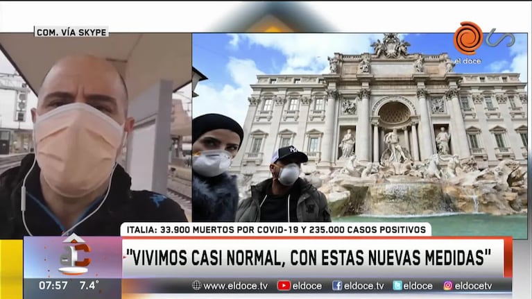 La situación en Italia: "Cambió totalmente la normalidad"