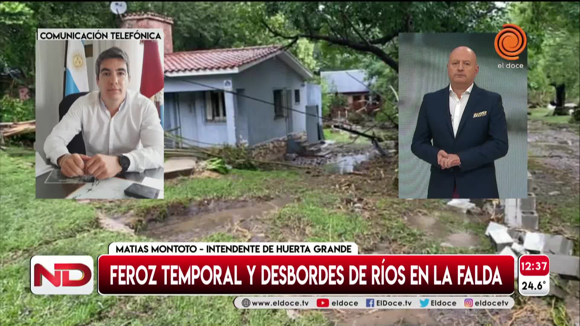 La creciente arrasó dos casas "por completo" en Huerta Grande