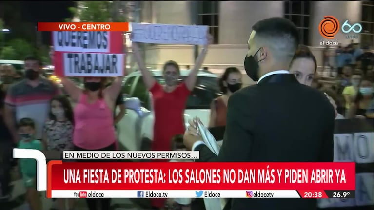 Una fiesta como protesta: los salones de Córdoba pidieron volver al trabajo