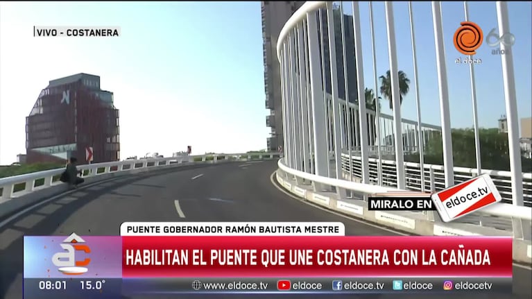 Inauguraron el puente curvo que une la Costanera con la Cañada