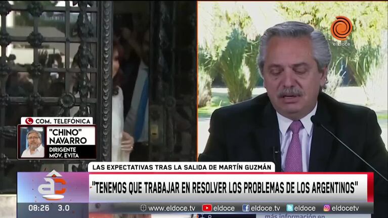 Fernando “Chino” Navarro opinó sobre la designación de Batakis y la grieta interna