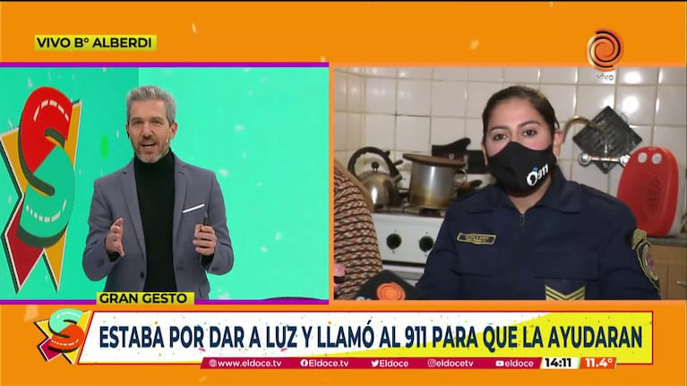 Dio a luz en su casa y una policía la asistió por teléfono: el reencuentro