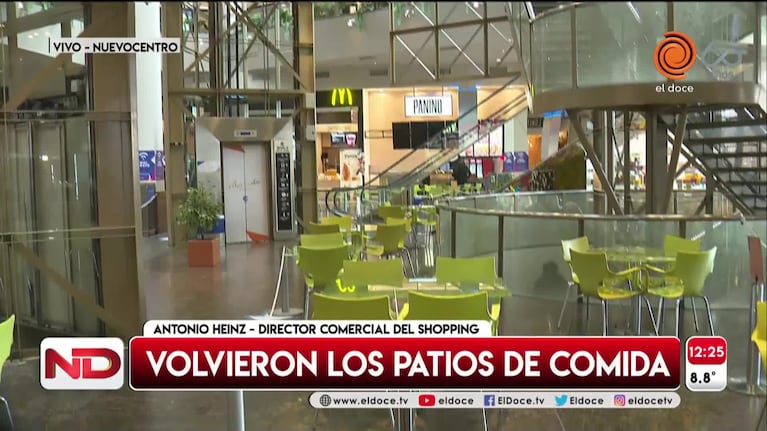 Reabren los patios de comida de shoppings