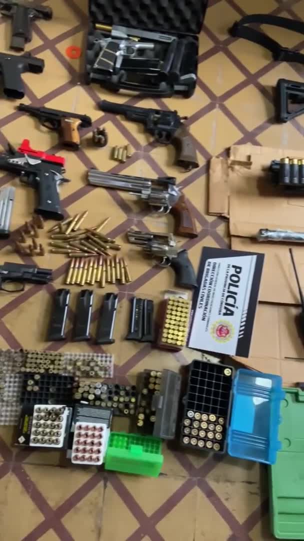 Las armas encontradas en la casa