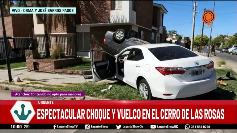 Un auto chocó y volcó en barrio Urca