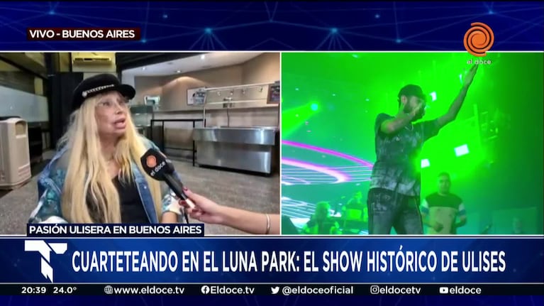 Betty Olave en la previa del show de Ulises