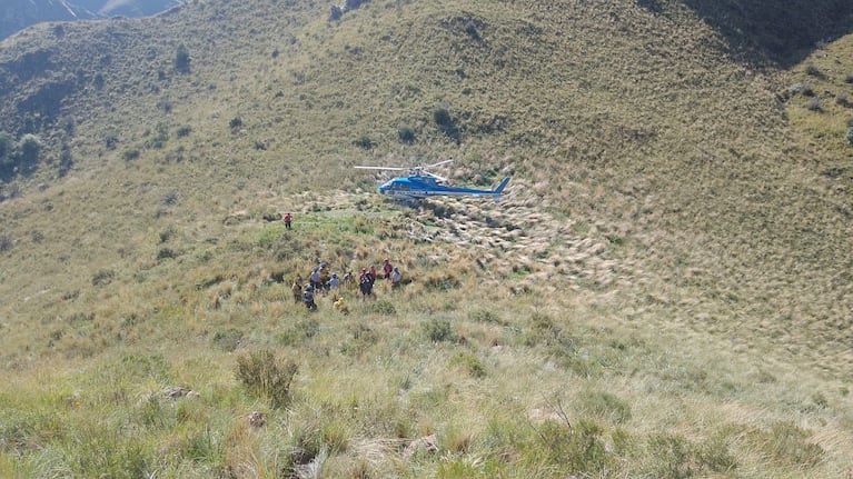 Así fue el rescate de tres personas lesionadas en la zona del cerro Uritorco