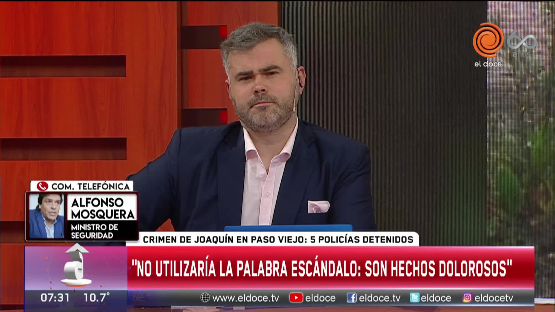 La palabra del ministro Mosquera tras el crimen de Joaquín Paredes