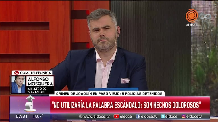La palabra del ministro Mosquera tras el crimen de Joaquín Paredes