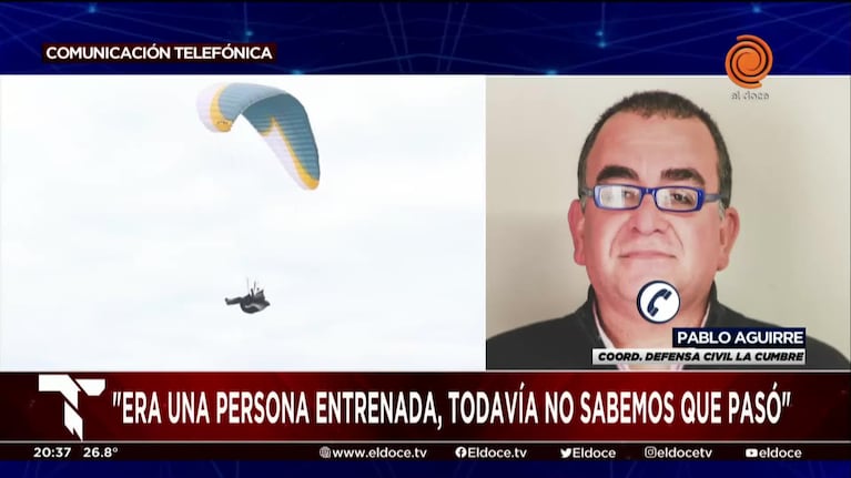 Parapentista muerto en La Cumbre: "Era una persona entrenada"