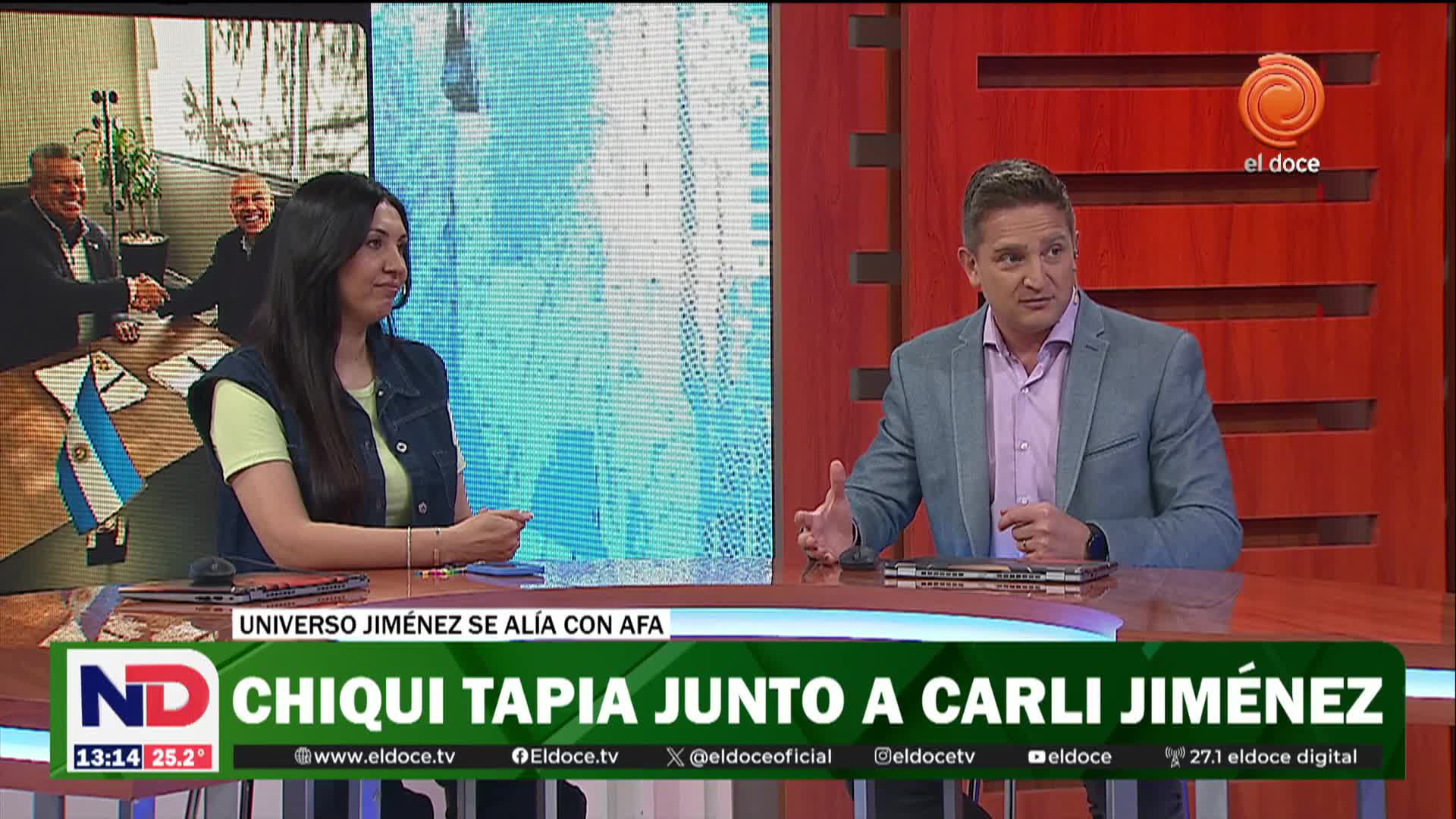 Universo Jiménez firmó un convenio con El Chiqui Tapia por 10 años para el uso del Estadio Único de La Plata 