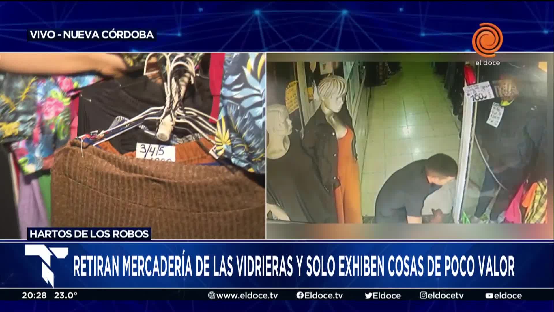 Robo registrado en un local de ropa del centro