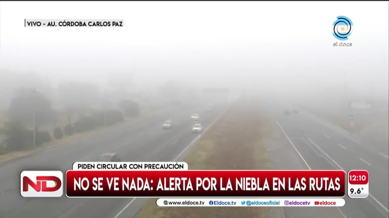 Así están las rutas de Córdoba entre la neblina y el tránsito