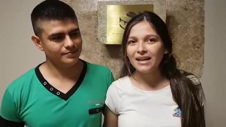 La felicidad de policías que fueron padres de trillizas