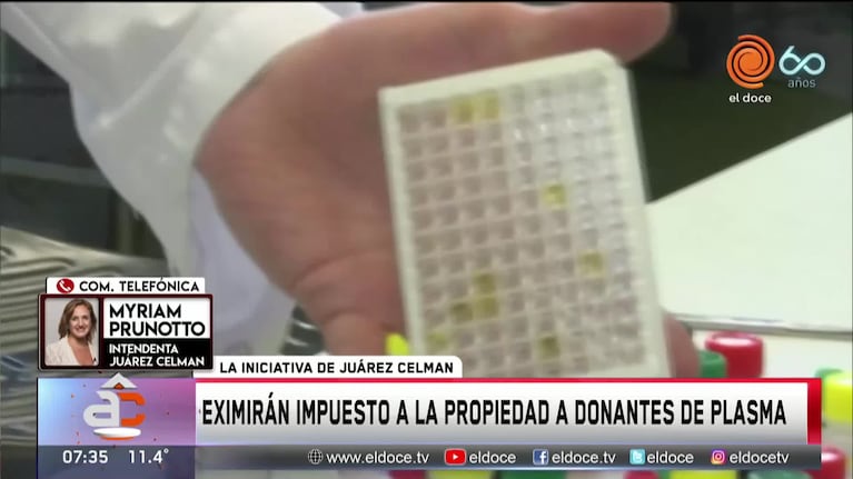 COVID-19: descuentos en impuestos a quienes donen plasma en Juárez Celman