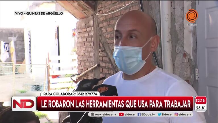 Con las "changas" mantenía a su familia: le robaron las herramientas