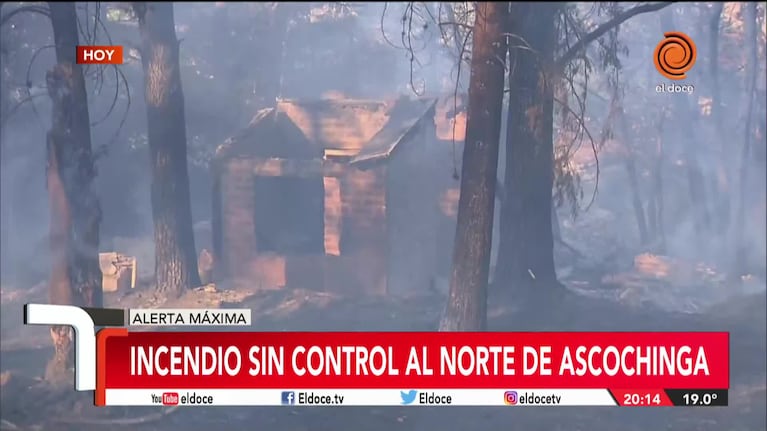 Incendios sin control al norte de Ascochinga