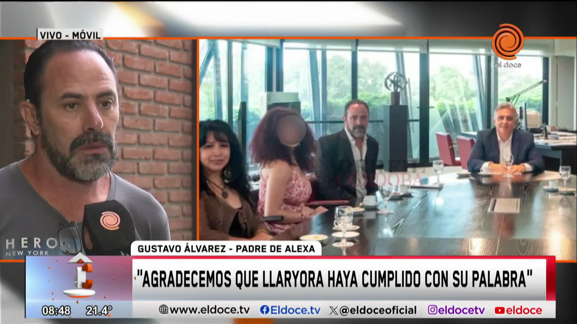 El papá de Alexa dio detalles del encuentro con el gobernador Llaryora