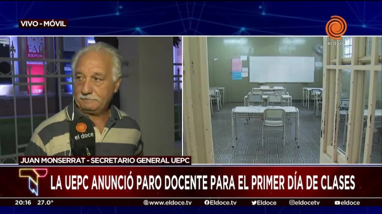 La Uepc y el Gobierno se refirieron al paro docente del primer día de clases