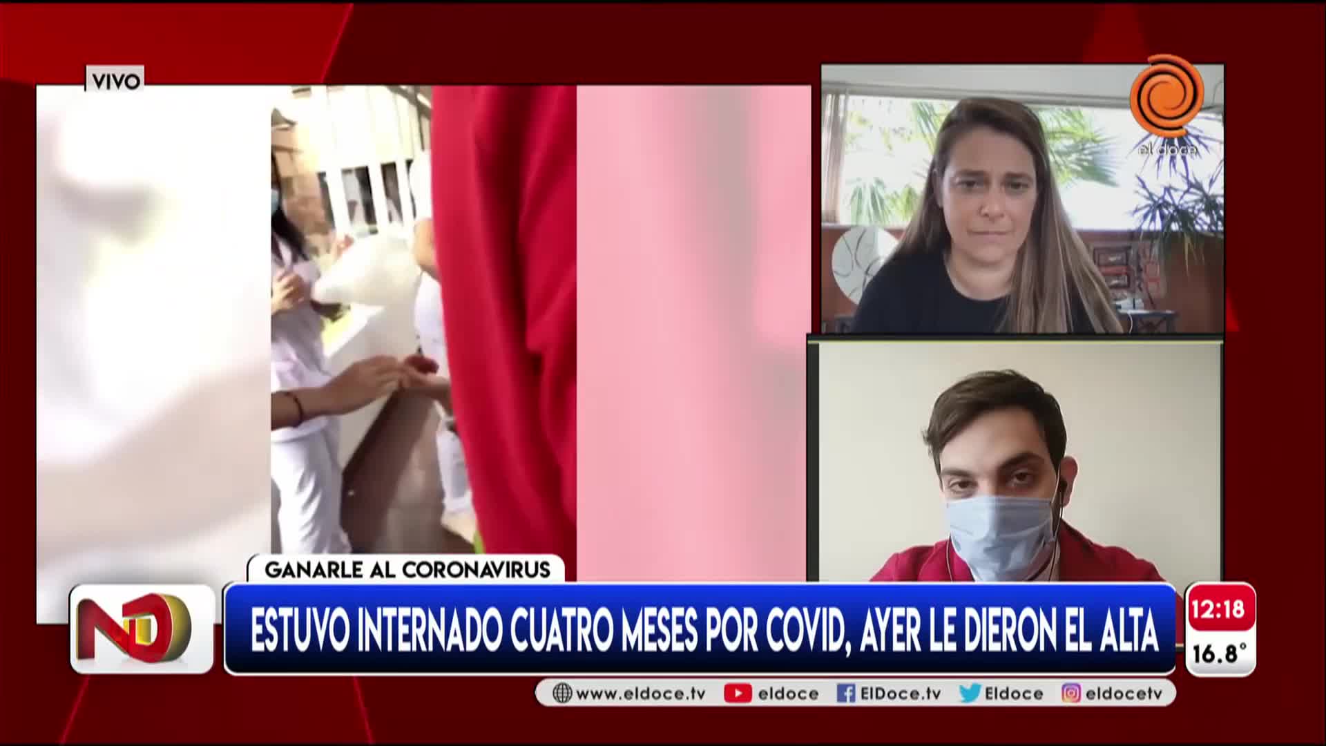 Estuvo 110 días internado por Covid, fue cuidado por su hijo médico y recibió el alta