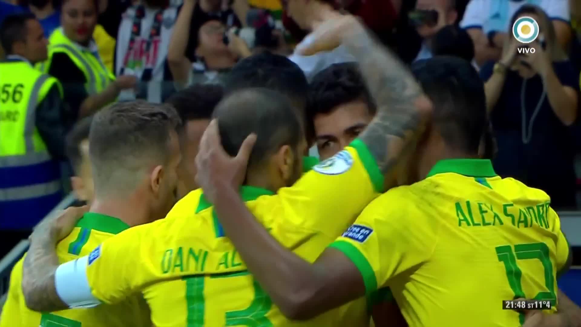 Gabriel Jesús y el 1-0 de Brasil ante Argentina