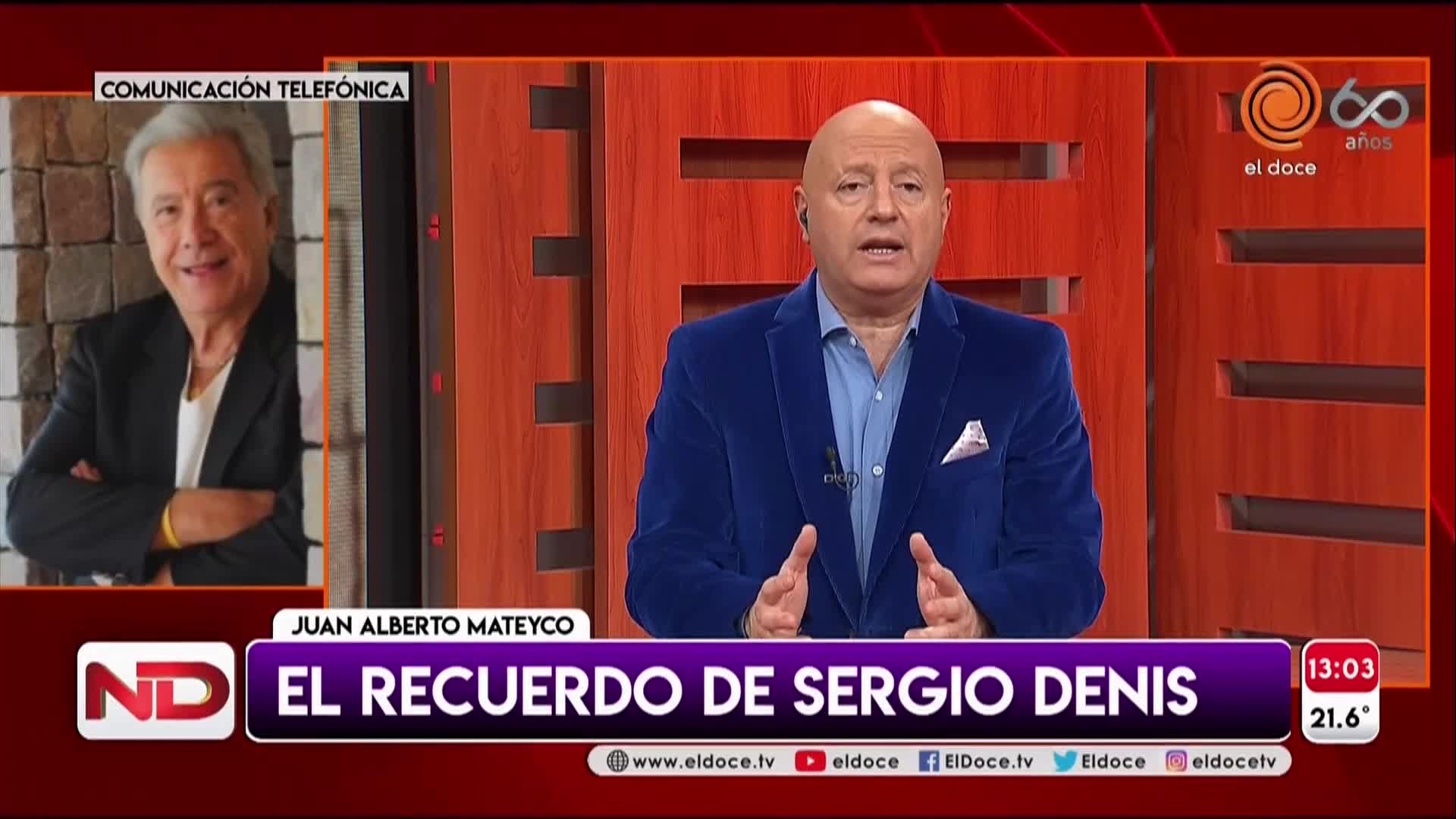 El dolor de Juan Alberto Mateyko por la muerte de su amigo Sergio Denis