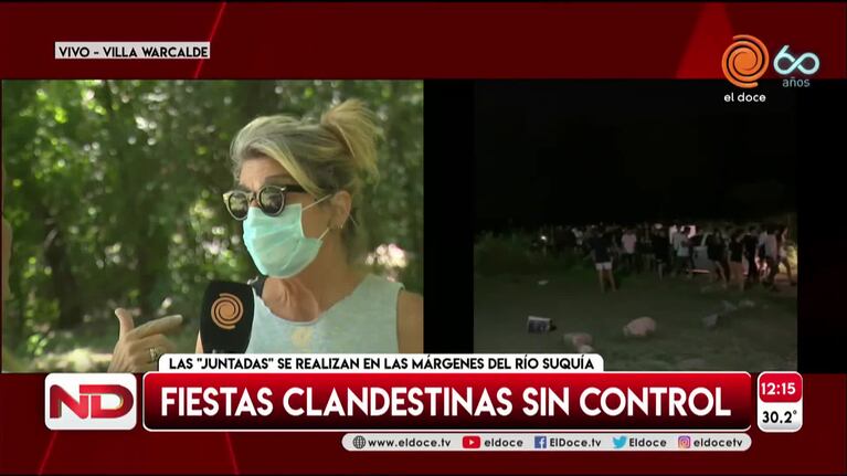 Denuncian fiestas clandestinas en el margen del río Suquía