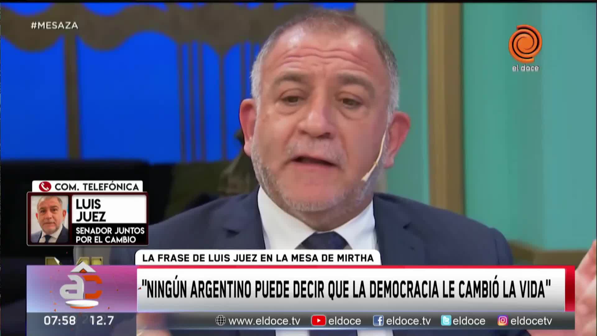 Juez explicó su frase sobre la democracia durante la mesa de Mirtha